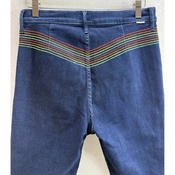 Mother Women's The Smooth Hustler Jeans in Over The Rainbow Embroidered Size 30 - Picture 5 of 13